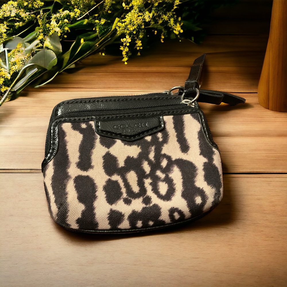 Leopard Print Crossbody Bag with Coin Pouch - Brown/Black - Picture 6 of 14